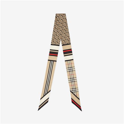 burberry archive scarf print silk skinny scarf